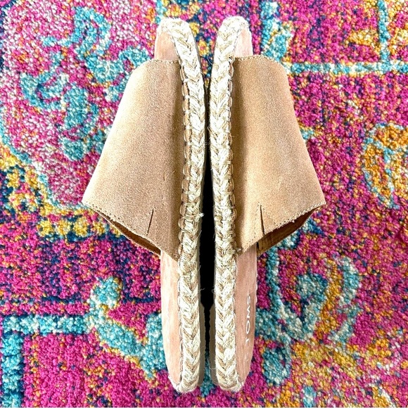 NWOT Toms | Women’s Tan Suede Clarita Open Toe Slip-On Espadrille Flats Mules, 7 - Picture 11 of 16